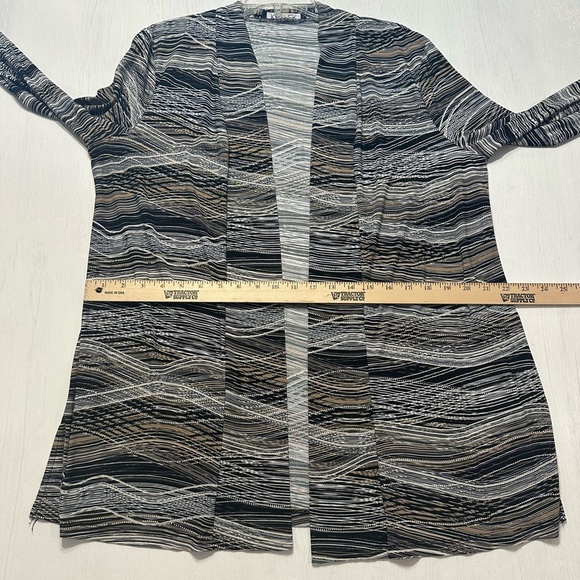 Kasper Women’s Open Front Cardigan Jacket L Abstract Print Stretch Career - Picture 5 of 10